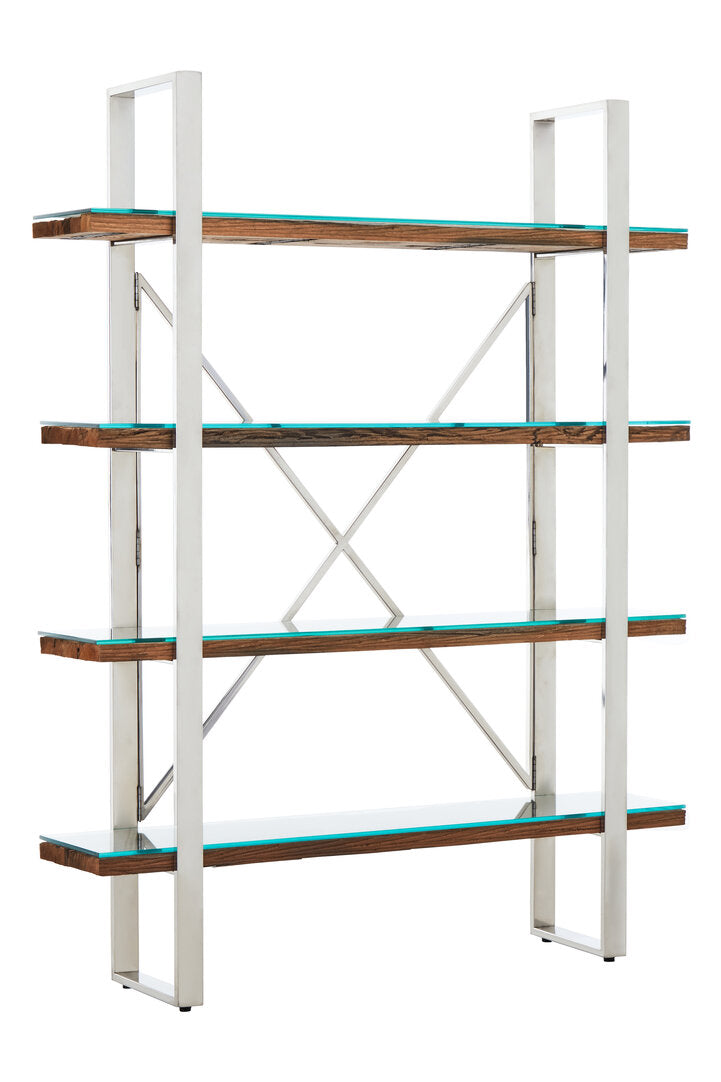 Cloud Natural Wood Four-Tier Shelf Unit