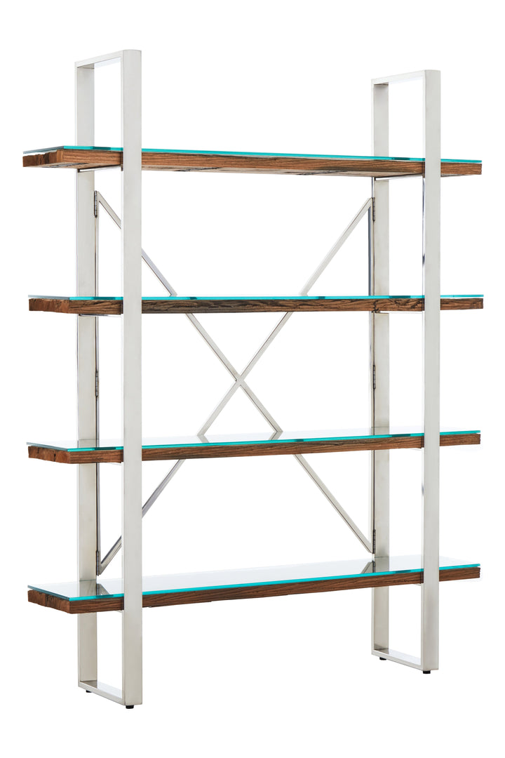 Kerala Natural Wood 4-Tier Shelf Unit