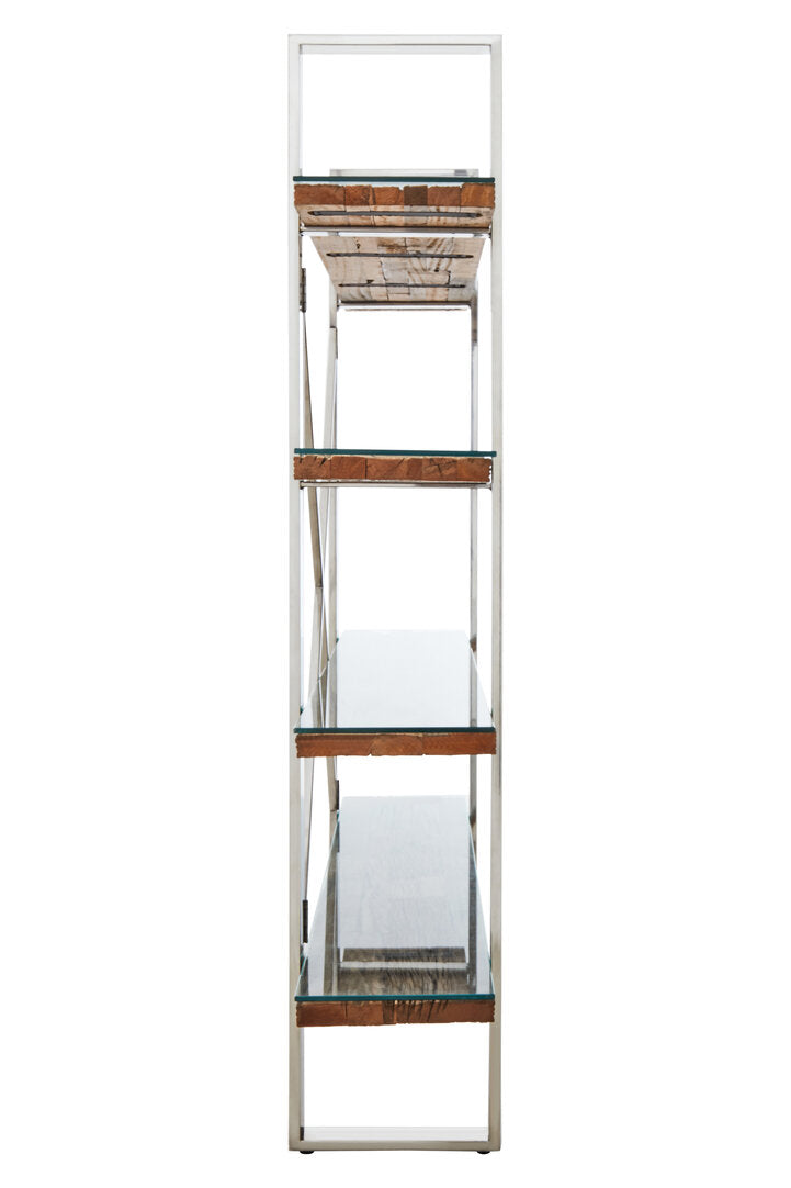 Cloud Natural Wood Four-Tier Shelf Unit