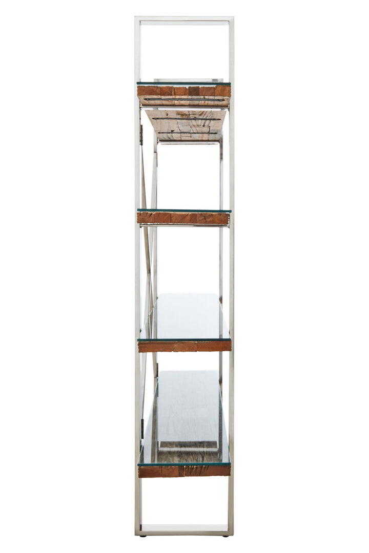Cloud Natural Wood Four-Tier Shelf Unit