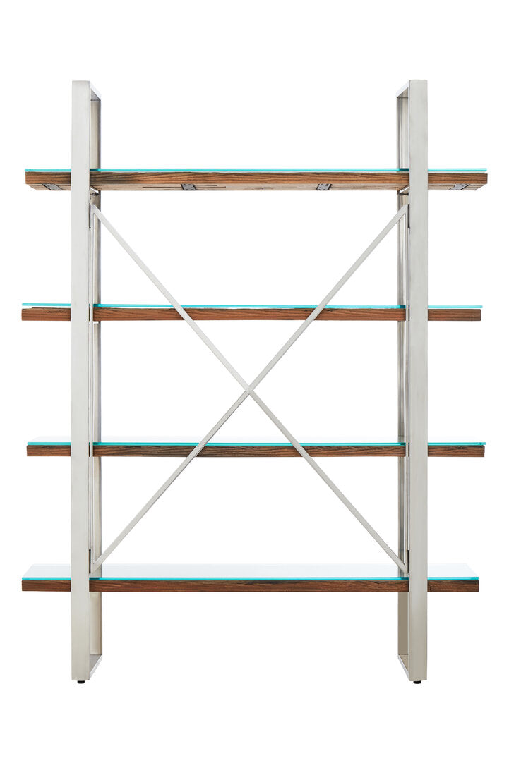 Cloud Natural Wood Four-Tier Shelf Unit