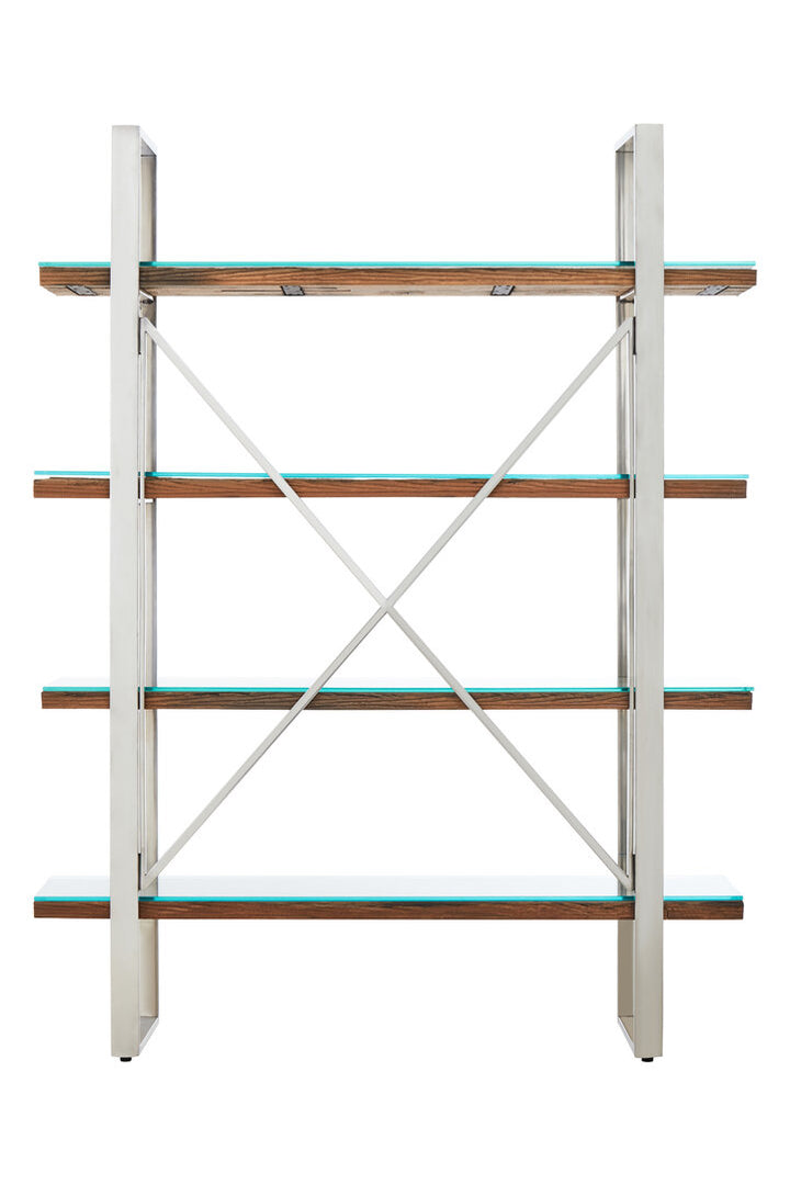Cloud Natural Wood Four-Tier Shelf Unit