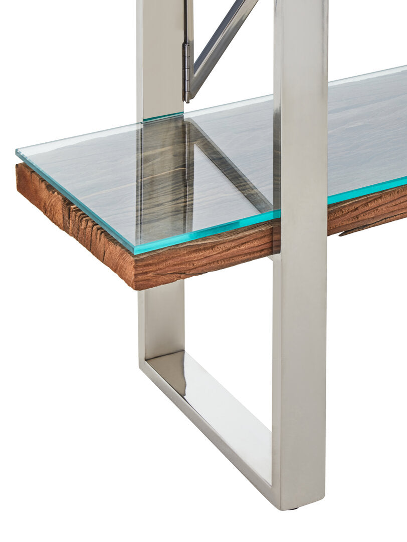 Cloud Natural Wood Four-Tier Shelf Unit