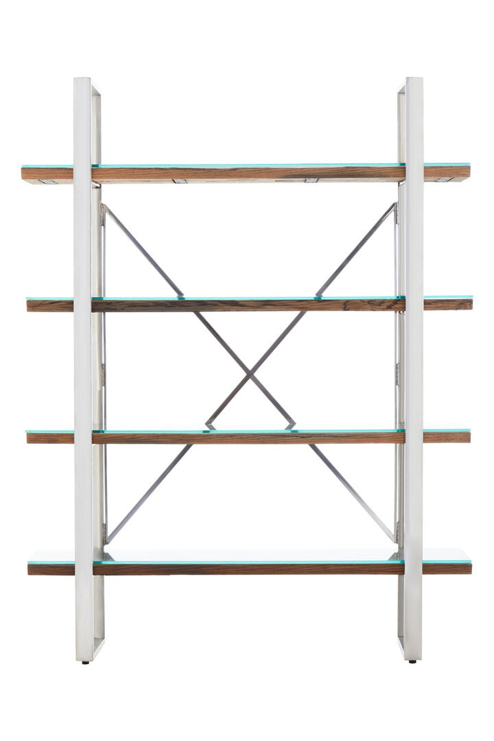 Cloud Natural Wood Four-Tier Shelf Unit