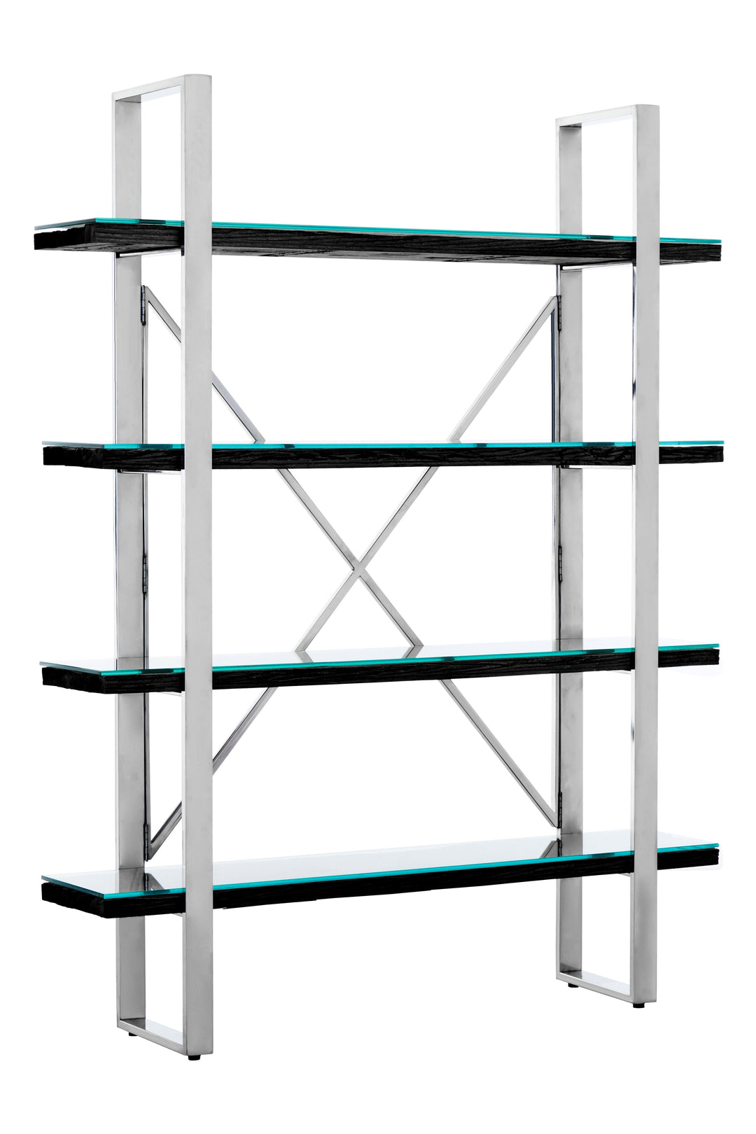 Kerala Black Wood 4-Tier Shelf Unit