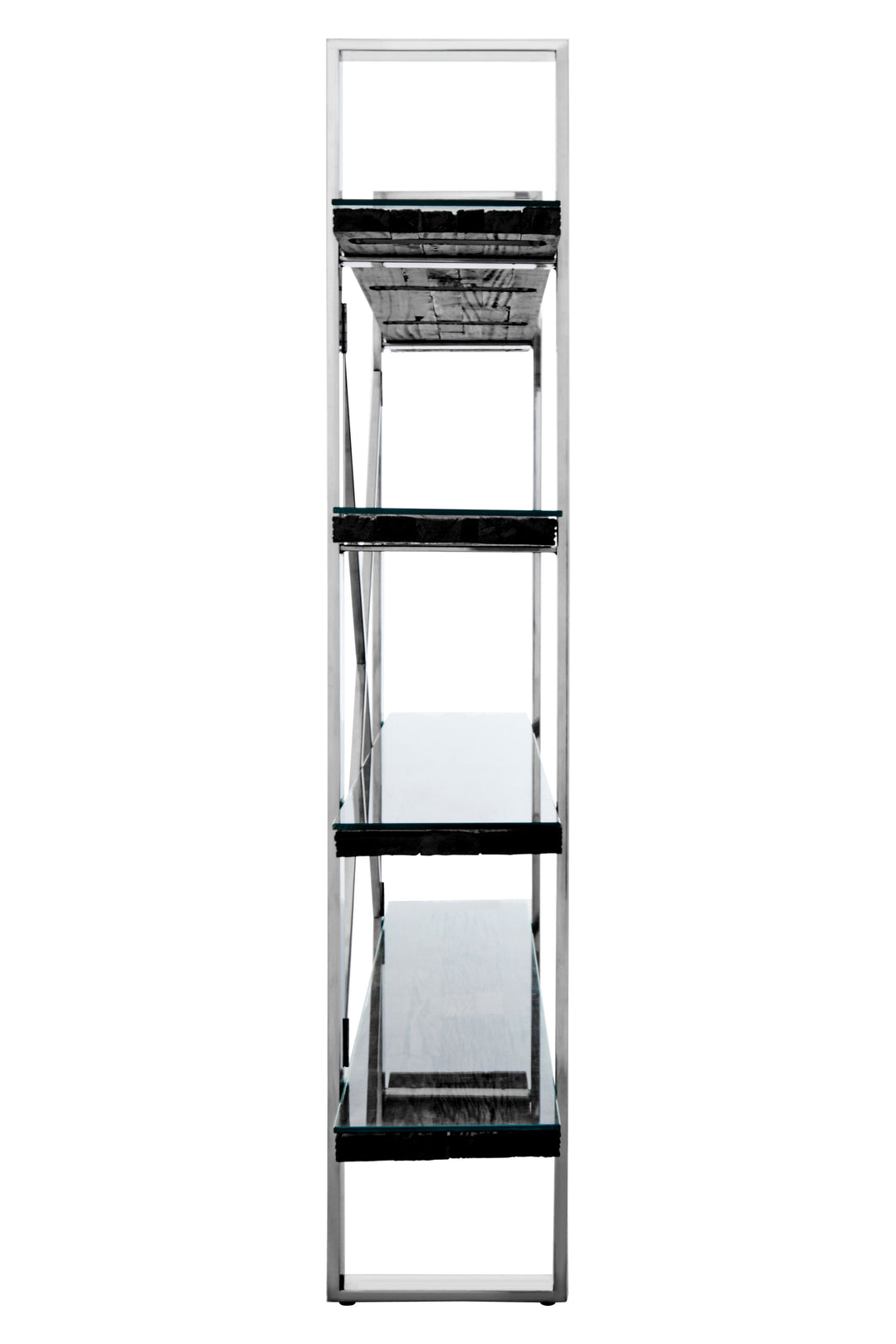 Kerala Black Wood 4-Tier Shelf Unit