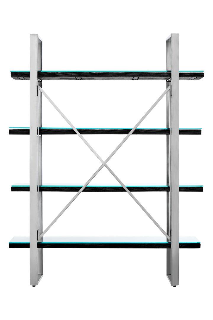 Kerala Black Wood 4-Tier Shelf Unit