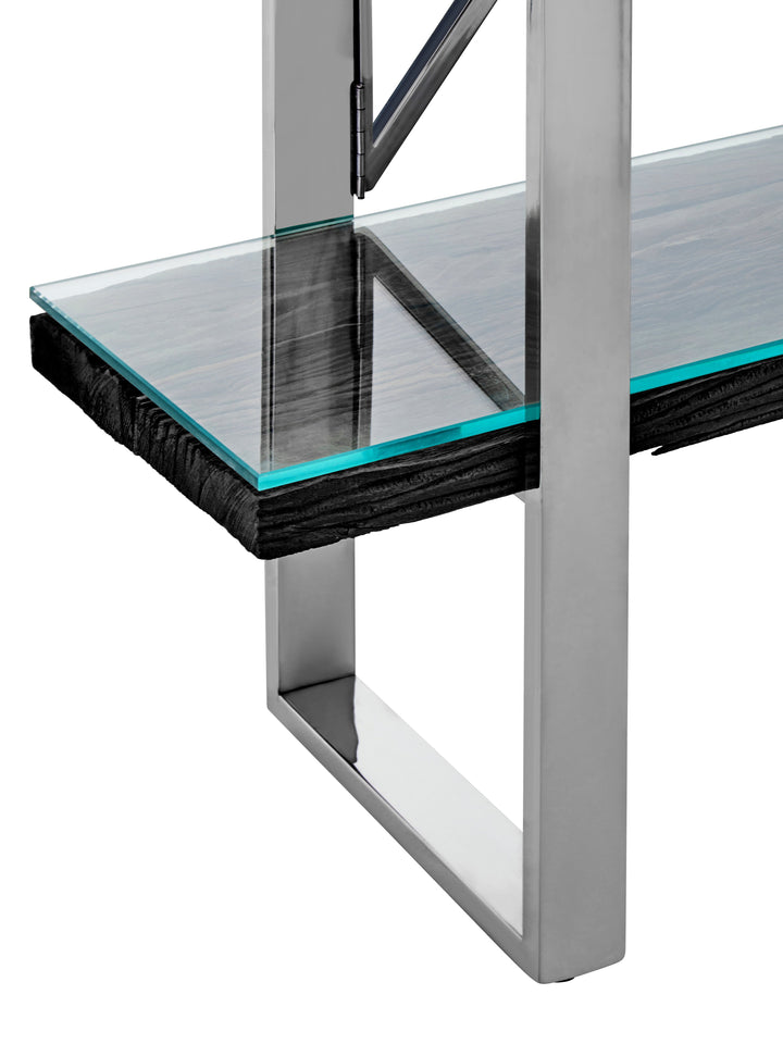 Kerala Black Wood 4-Tier Shelf Unit