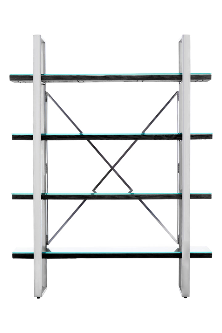Kerala Black Wood 4-Tier Shelf Unit