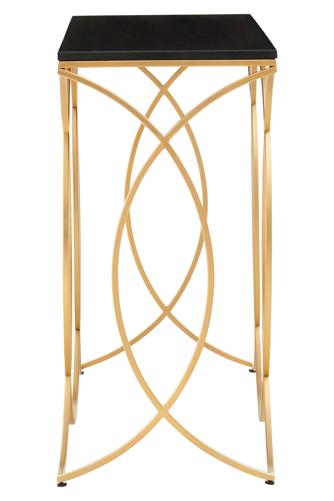 Kia Console Table in Black and Gold Finish