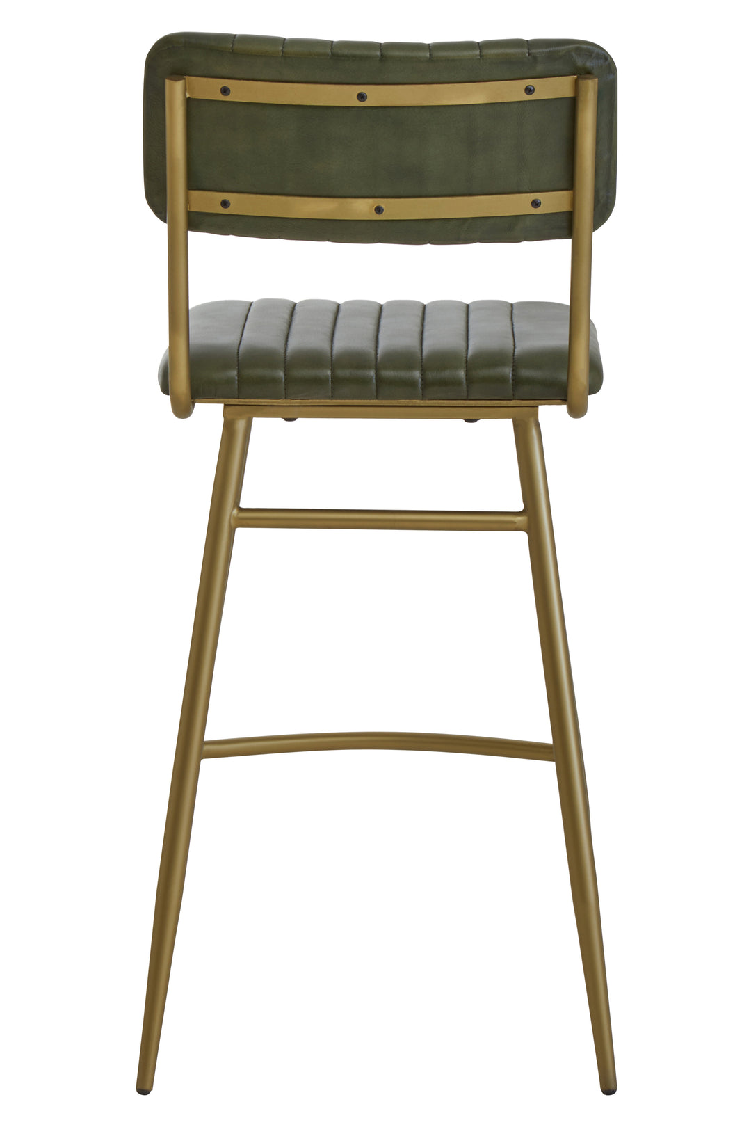 Buffalo Bar Chair in Vintage Green Leather Upholstery