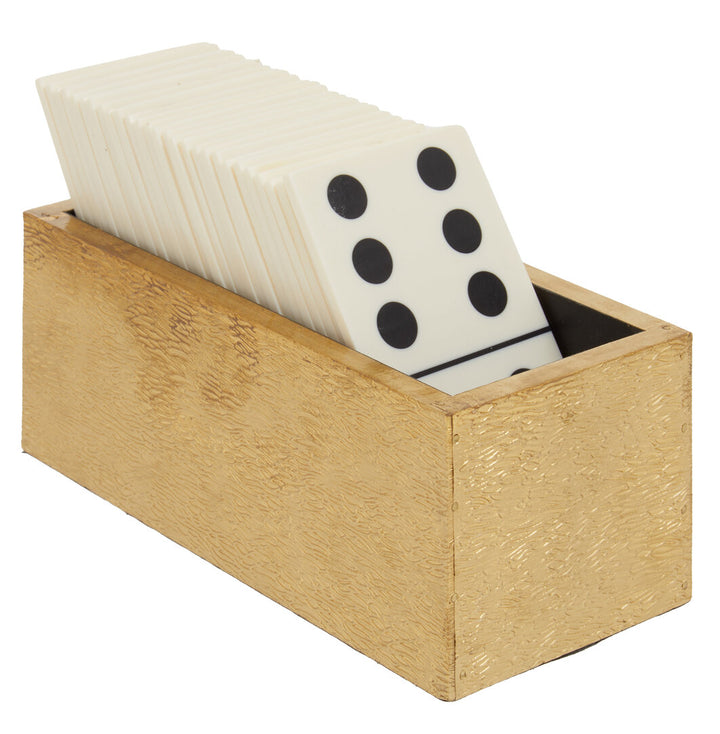 Stanhope Games Domino Set – White & Gold