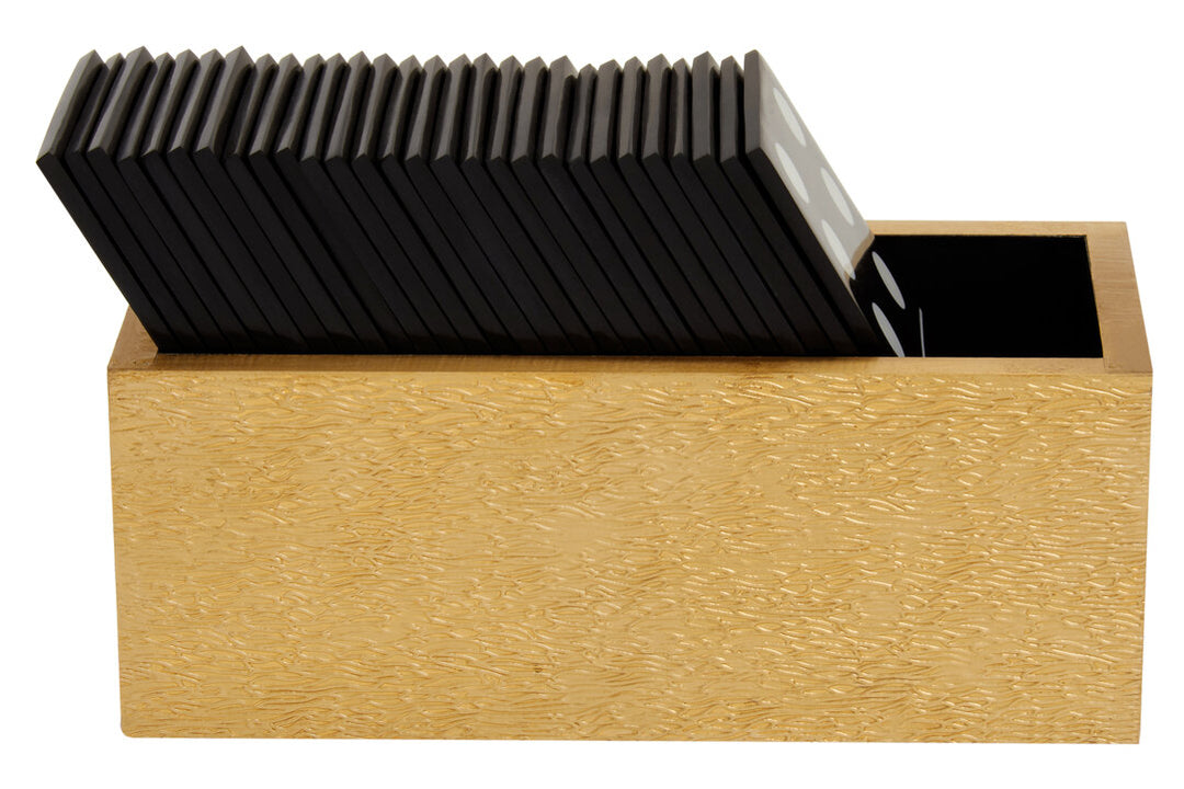 Stanhope Games Domino Set – Gold & Black