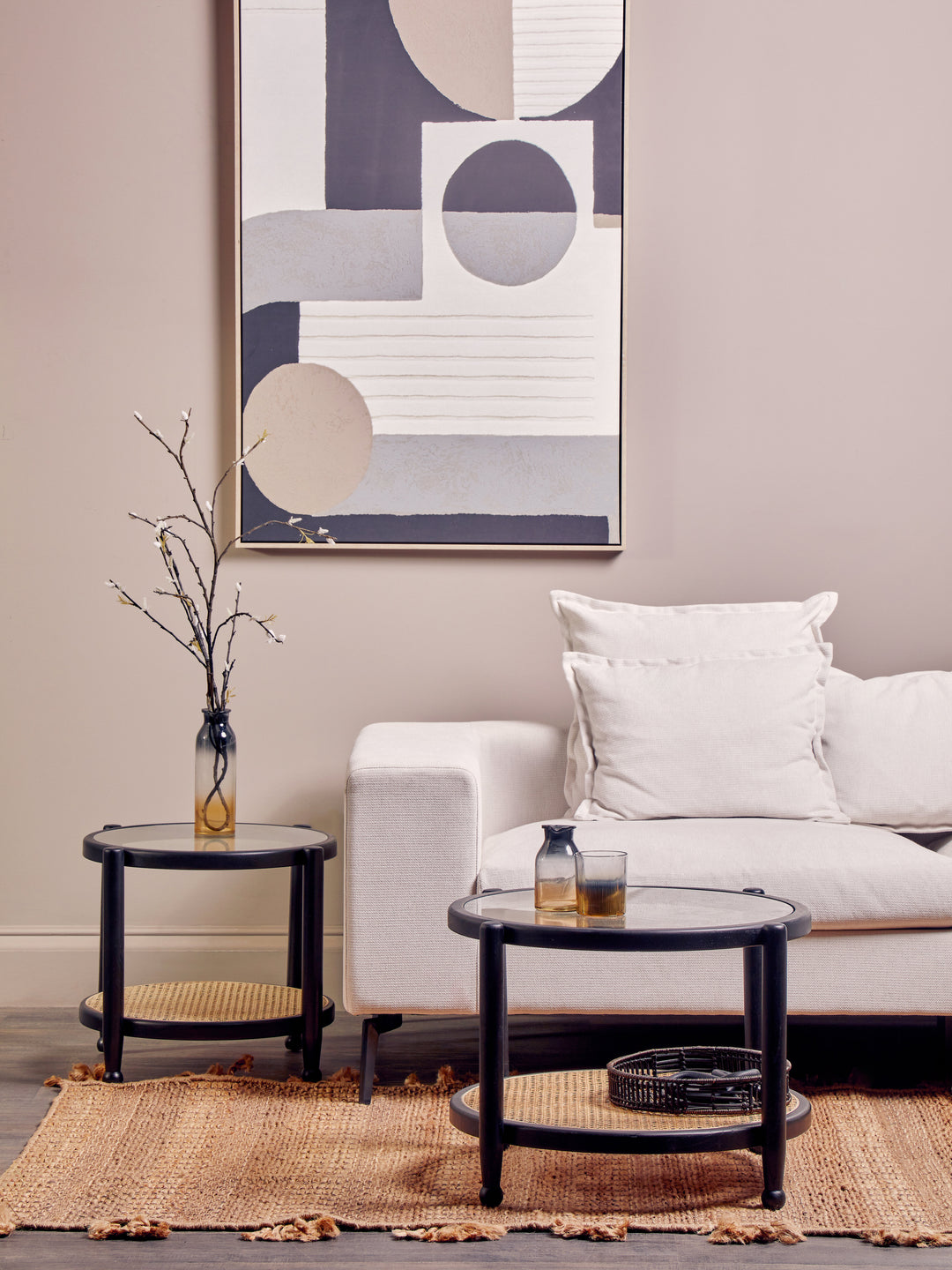 Cebu Coffee Table with Natural Wood Finish and Open Frame