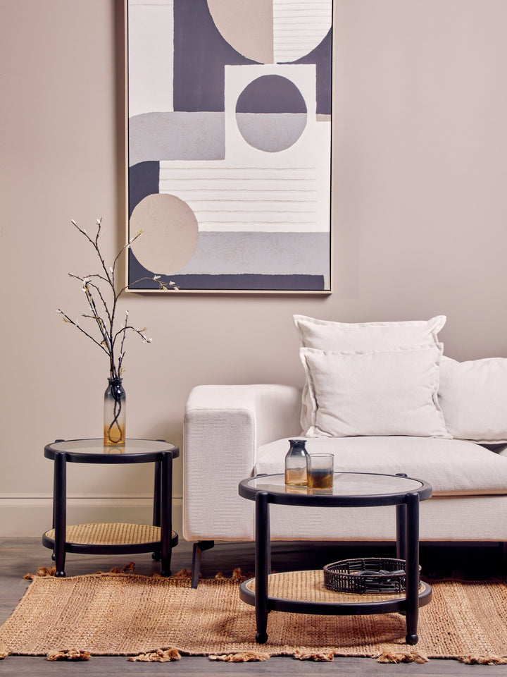 Cebu Coffee Table with Natural Wood Finish and Open Frame