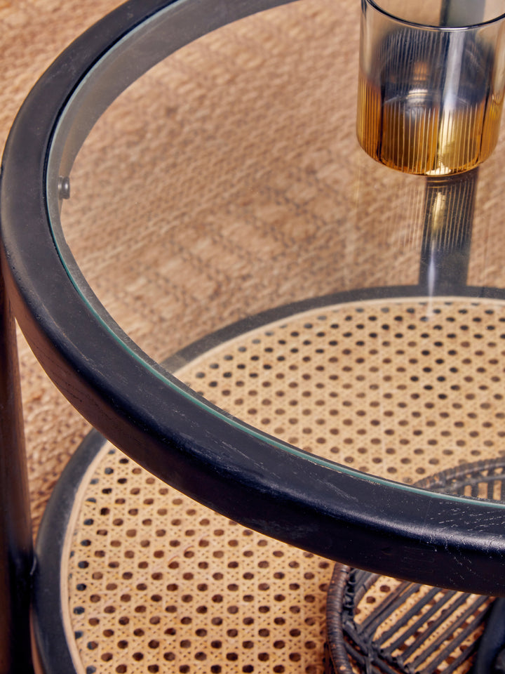 Cebu Coffee Table with Natural Wood Finish and Open Frame