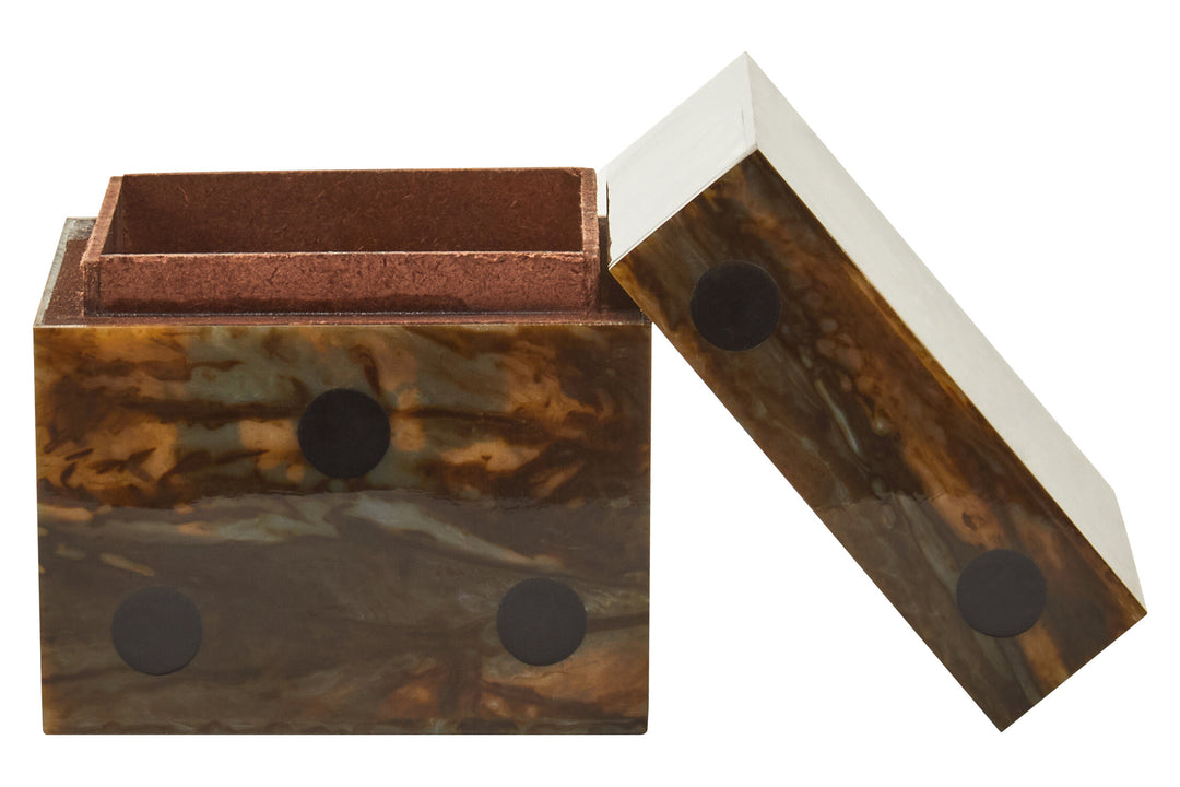 Dice and Games Brown With Dice Stanhope Finish Box Five Black