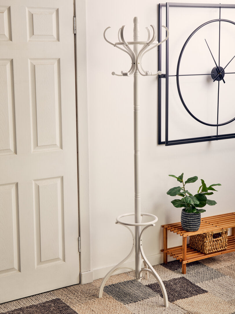 Cala Floor Standing Coat Stand – White Finish (184cm)