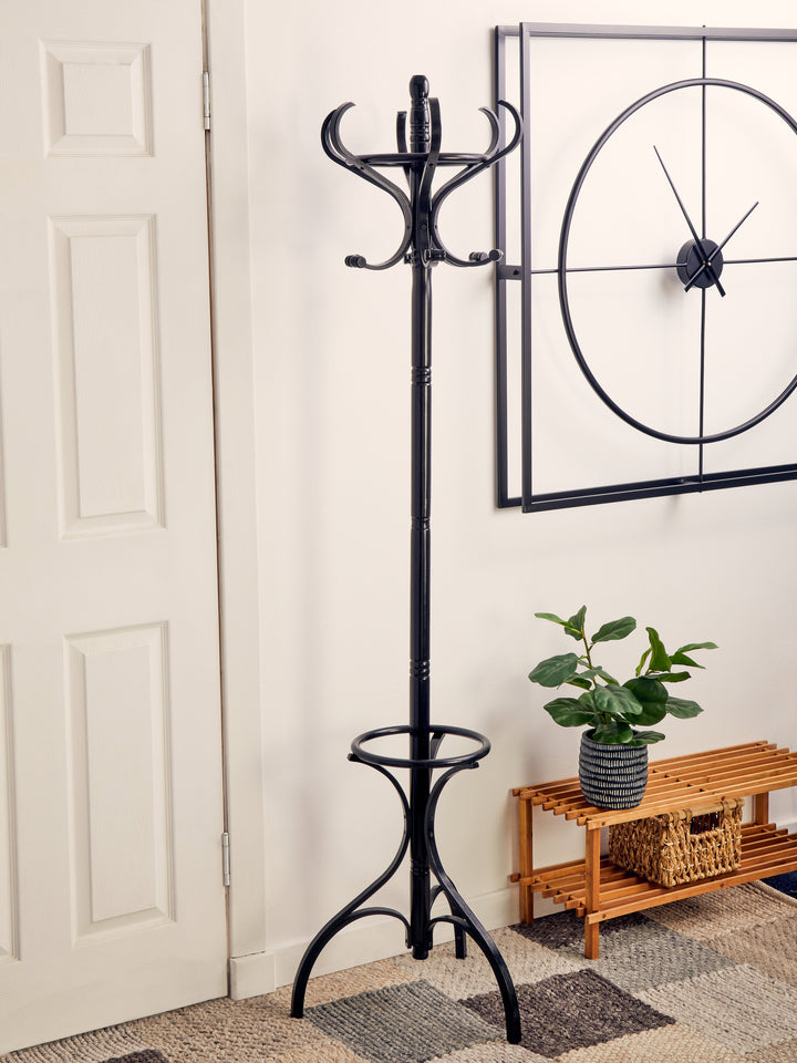 Kennedy Black Wood Floor Coat Stand