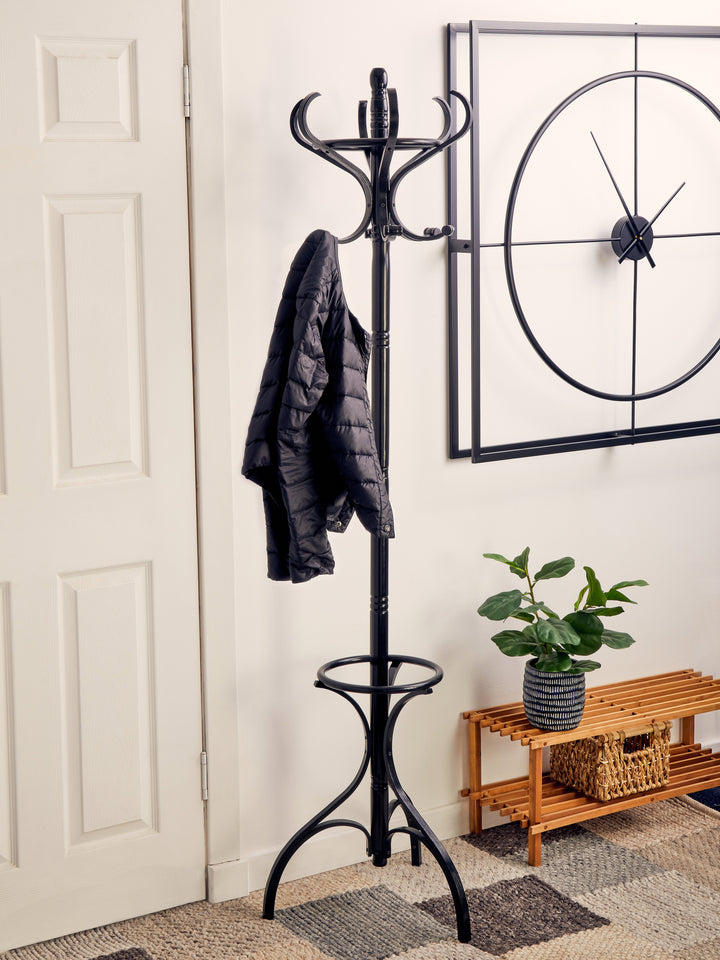 Kennedy Black Wood Floor Coat Stand