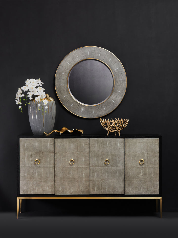 Deruta Grey Shagreen Wall Mirror