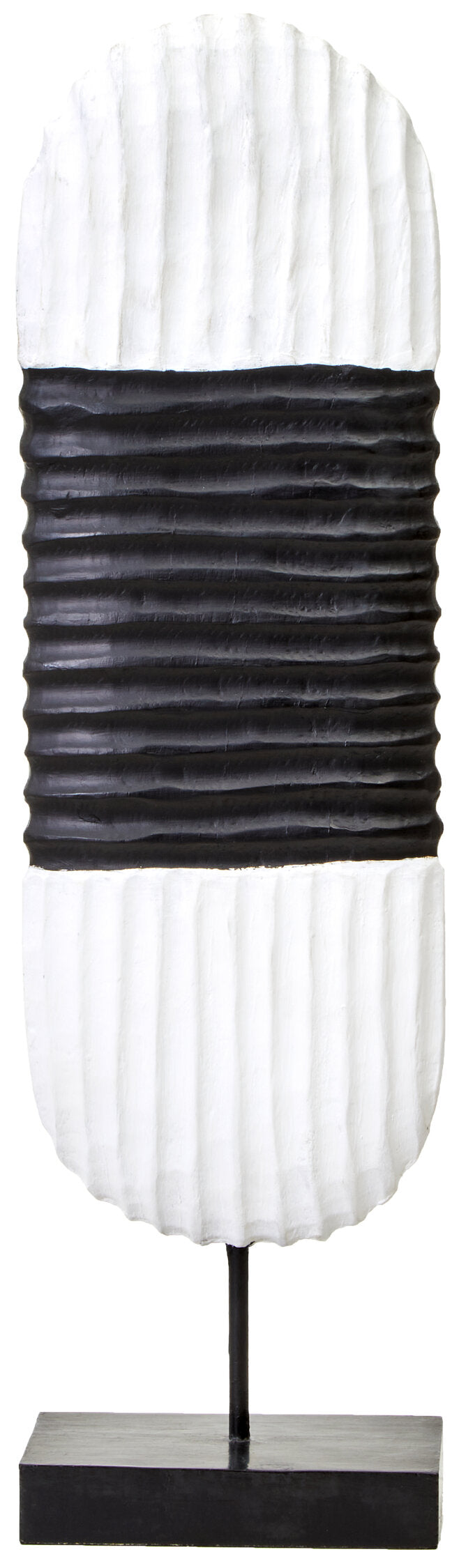 and Sculpture Black Wood Harbour Oblong White Mango