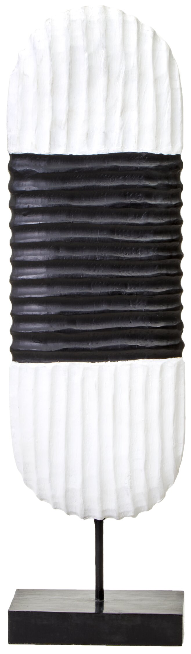 and Sculpture Black Wood Harbour Oblong White Mango