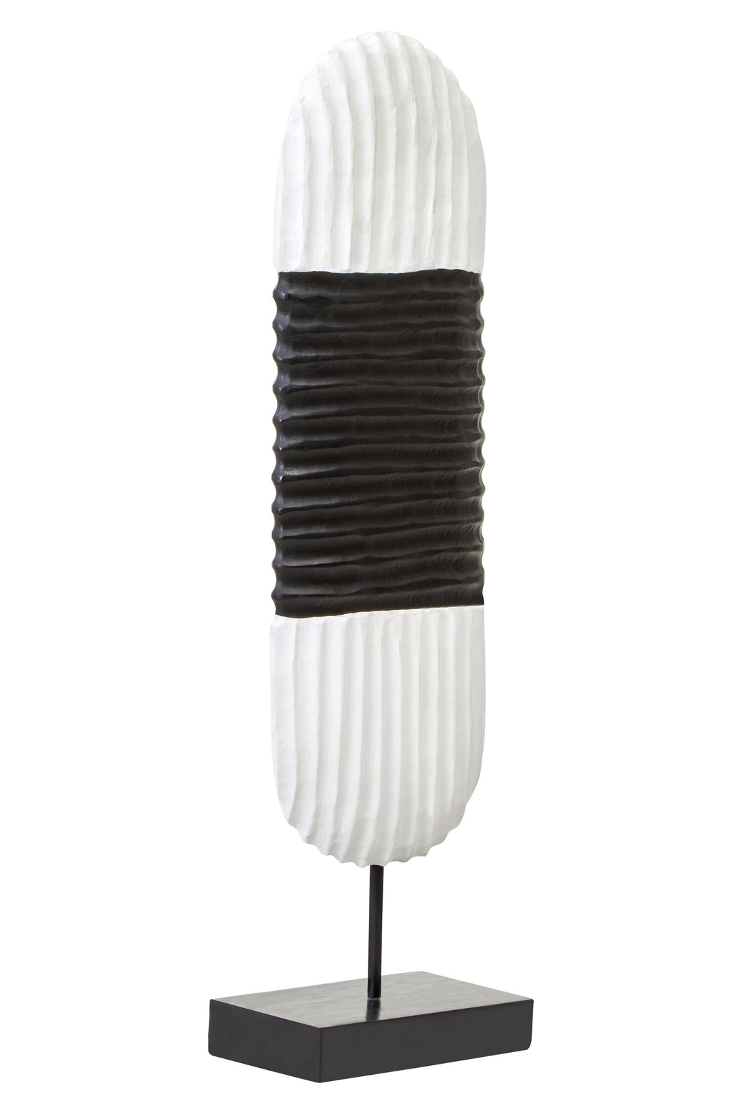 and Sculpture Black Wood Harbour Oblong White Mango