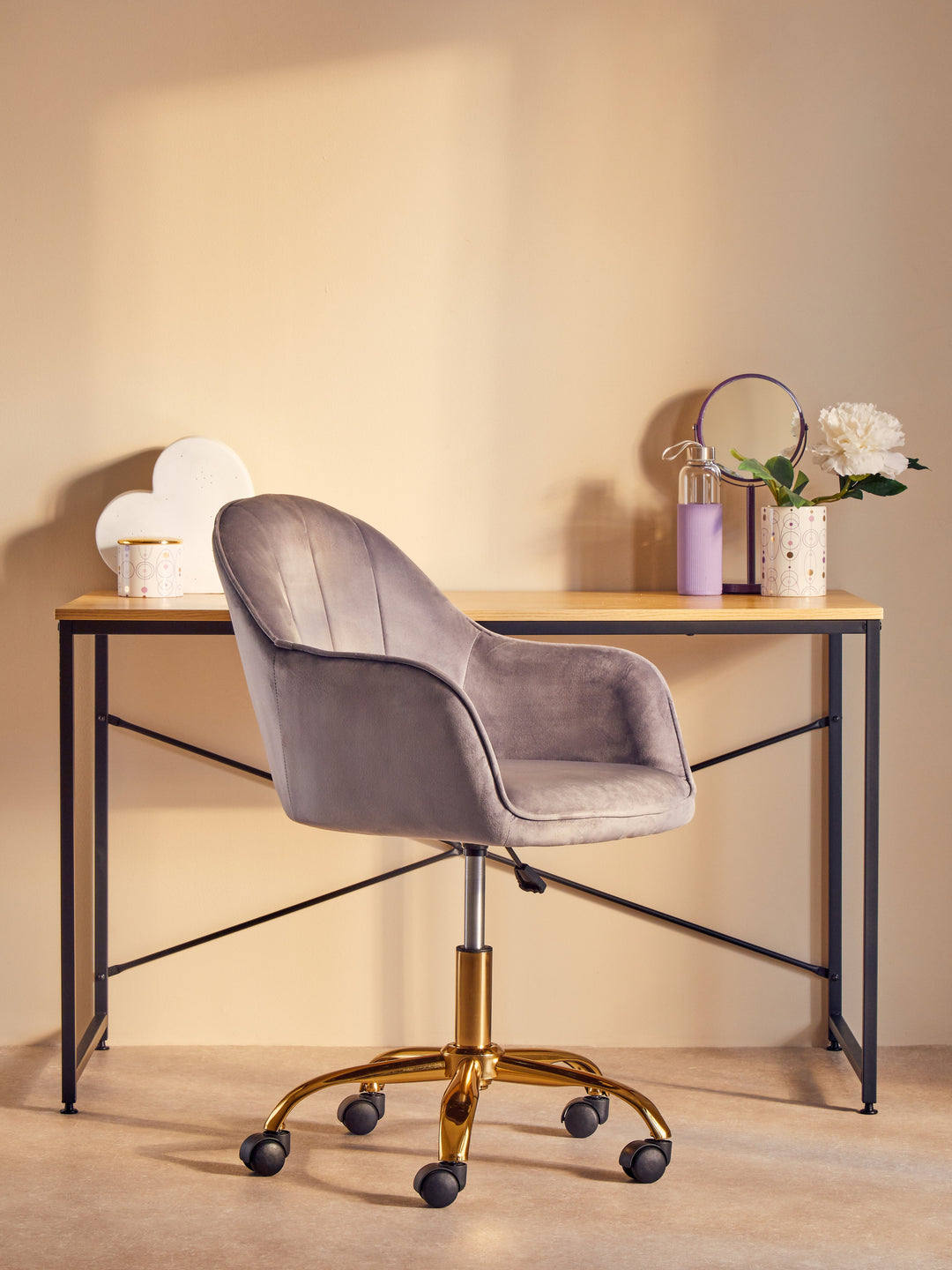 Laxton Desk in Light Yellow Finish