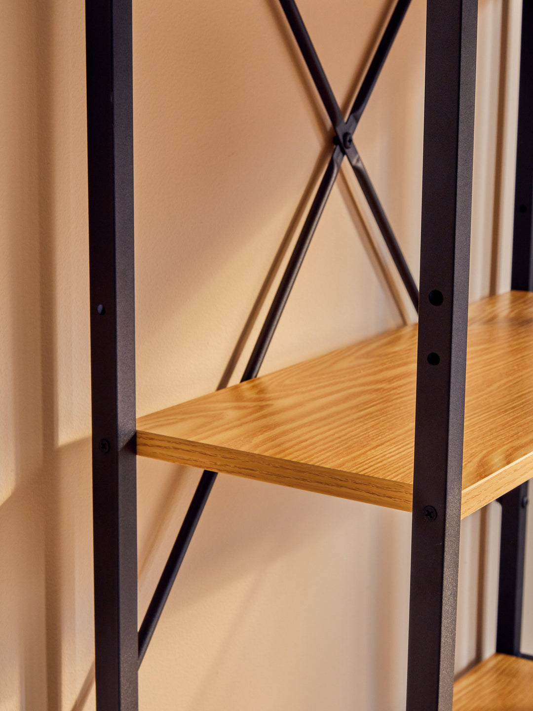 Laxton Desk in Light Yellow with Shelves