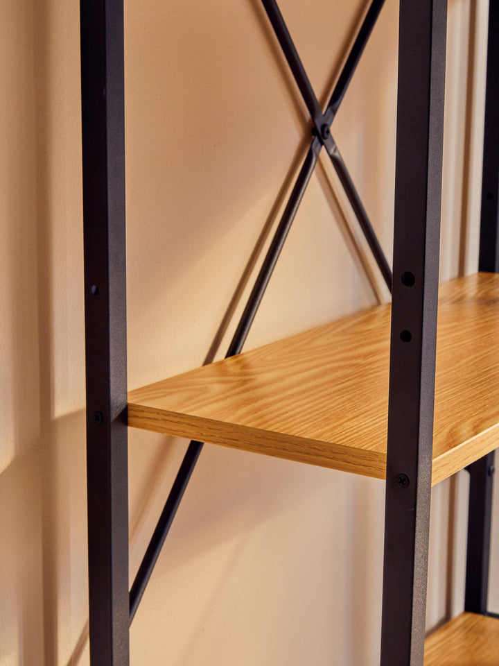 Laxton Desk in Light Yellow with Shelves