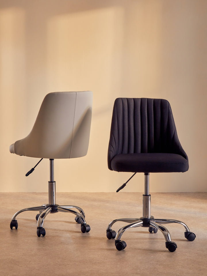 Brent Faux Leather Office Chair in Off-White Finish