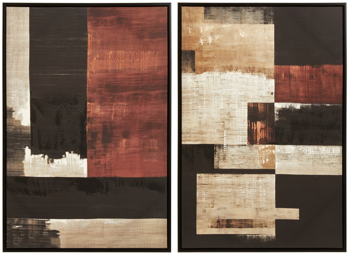 Geometric Canvas Art Wall 2 Abstract Set of Sundown