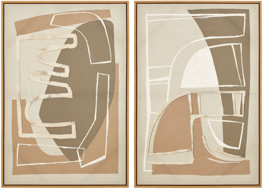 Sundown Canvas Art 2 Abstract of Neutral Set Wall