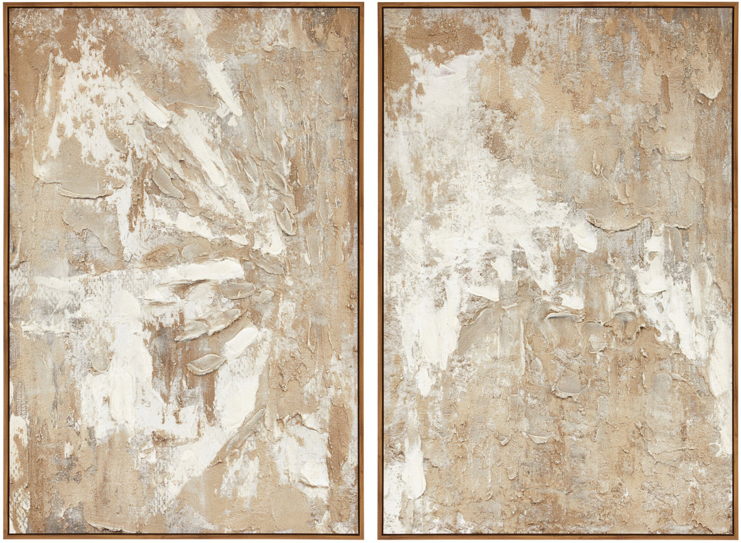 Wall 2 Neutral of Tones Textured Set Sundown Art