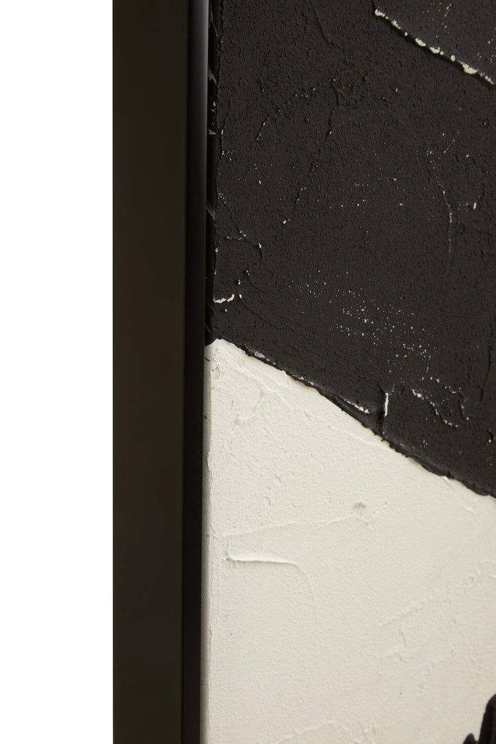 Sundown Painted White and Wall Abstract Hand Art Black