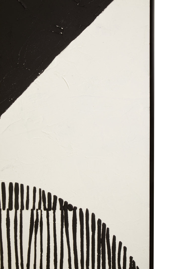 Sundown Painted White and Wall Abstract Hand Art Black