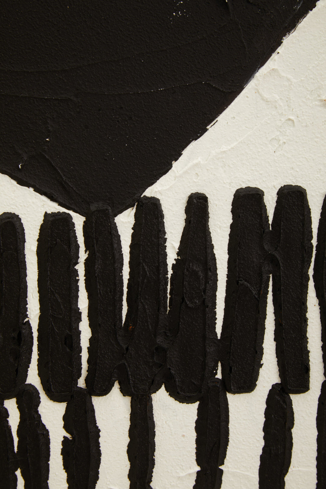 Sundown Painted White and Wall Abstract Hand Art Black