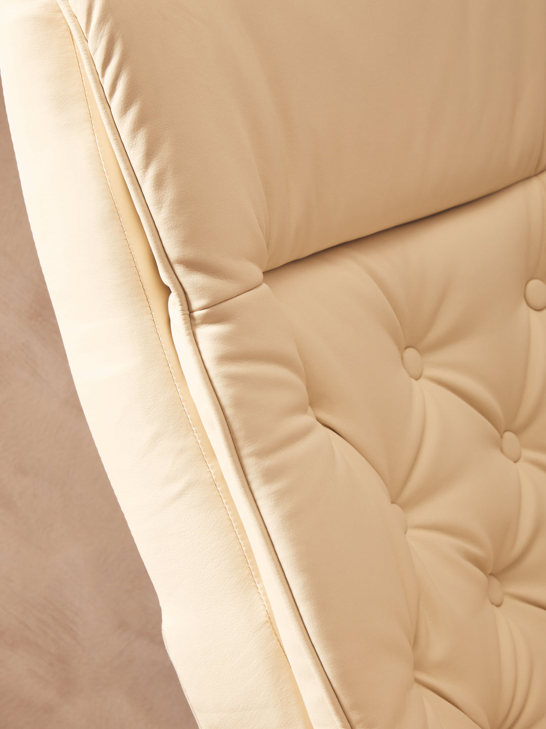 Warrington Ivory Faux Leather Recliner with Footstool