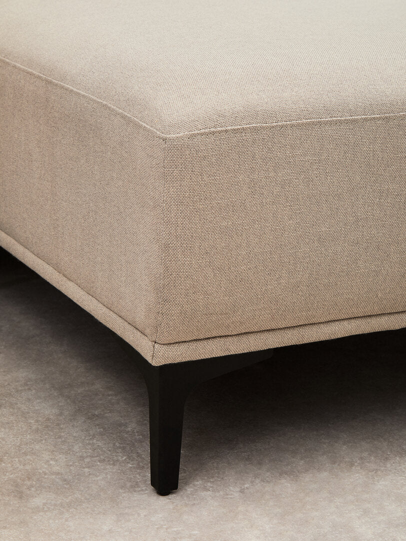 Gilded Chaise Sofa – Natural Fabric (3 Seat, Left)