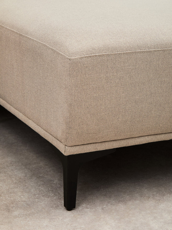 Gilded Chaise Sofa – Natural Fabric (3 Seat, Left)