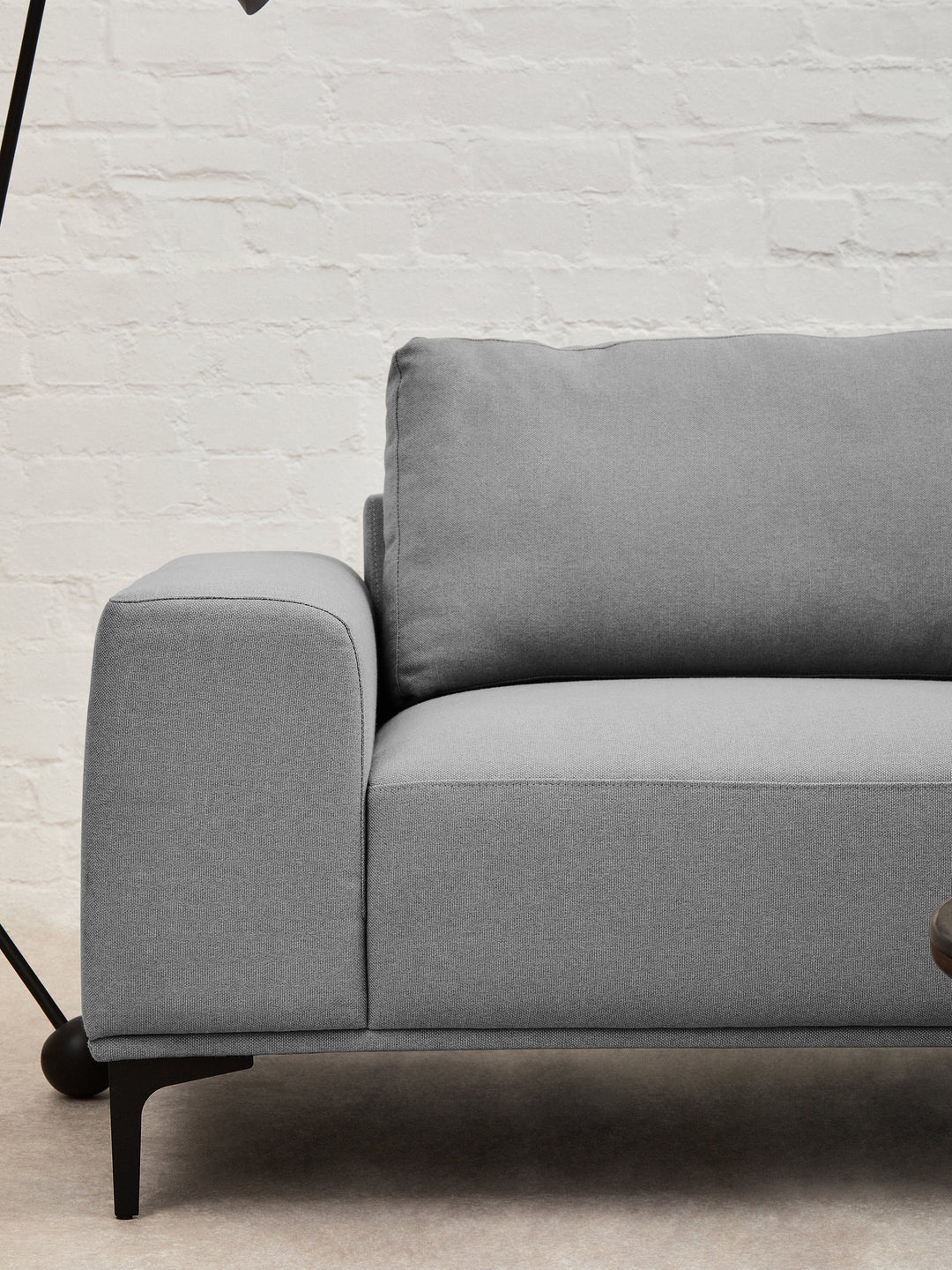 Toulon Three-Seater Grey Fabric Left Chaise Sofa