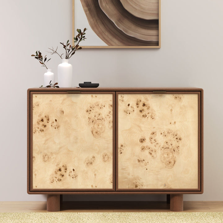 Burlwood Twin Door Cabinet