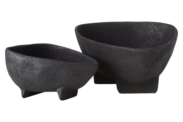 Bowls Set Black Textured Elvaris Two of