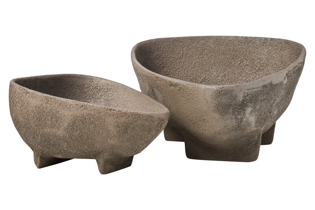 2 Grey Set Elvaris Bowls Textured Of