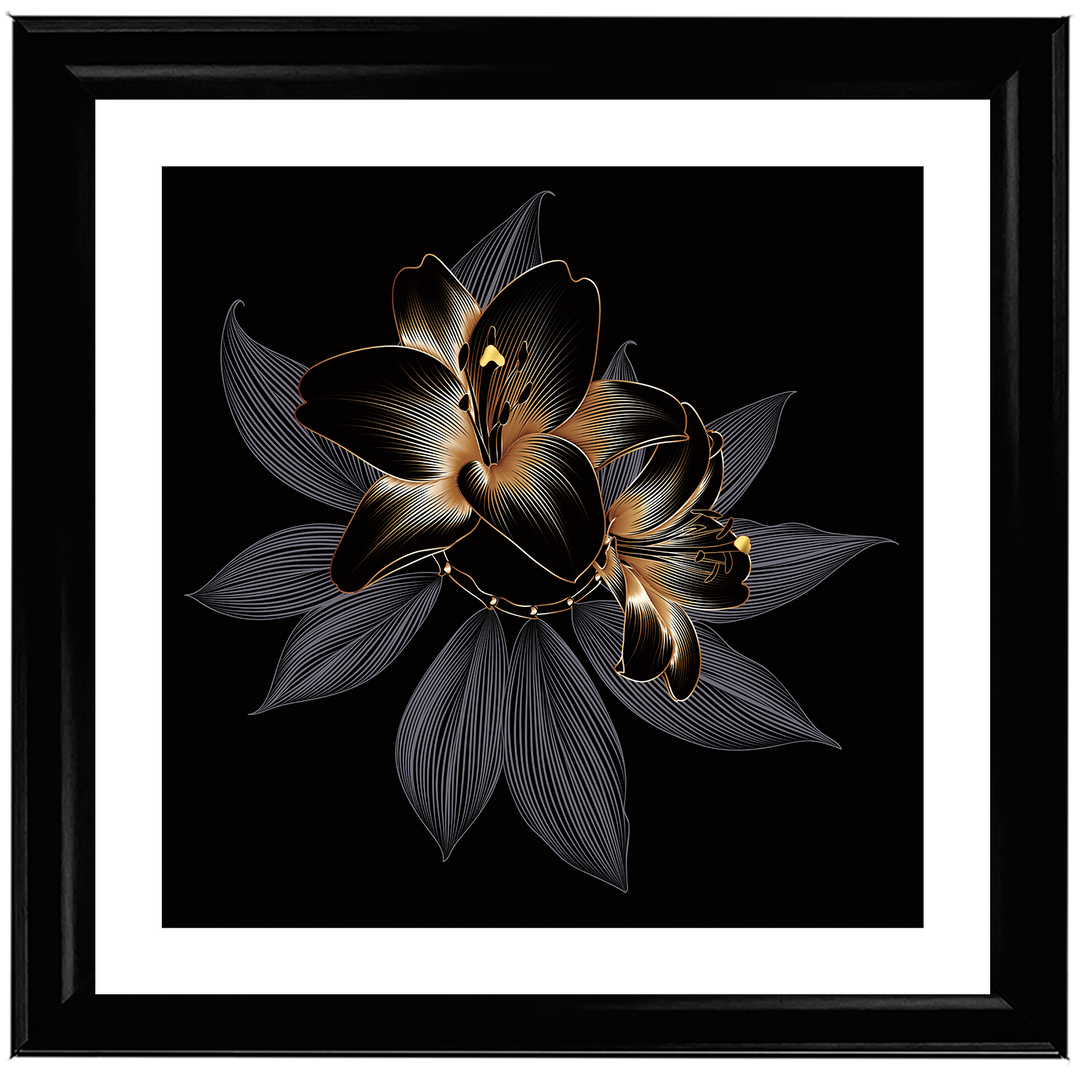 FL238 Black Beauty Flower with border