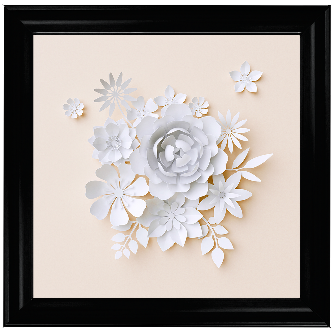 FL006 3D white paper flowers