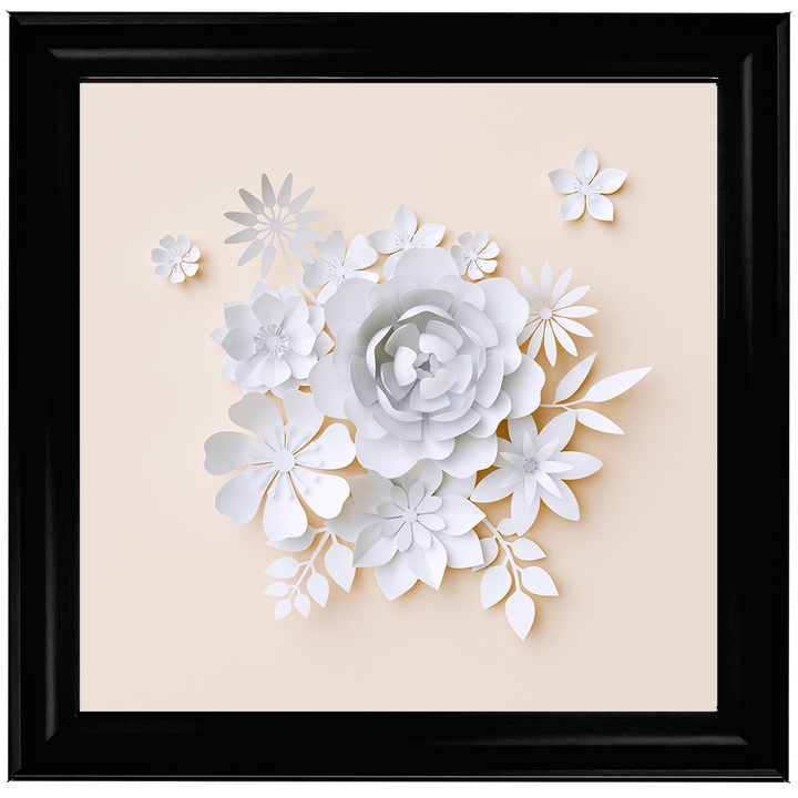 FL006 3D white paper flowers