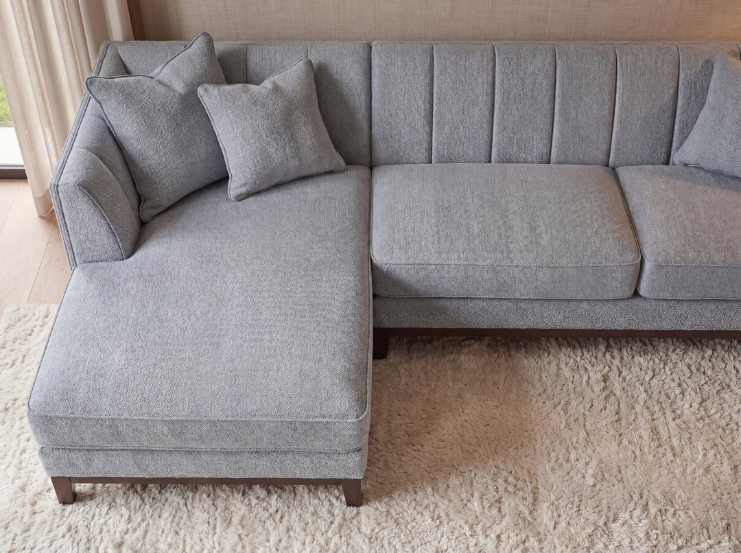 Aluxo Cooper Right Hand Corner Group Sofa in Dolphin Boucle