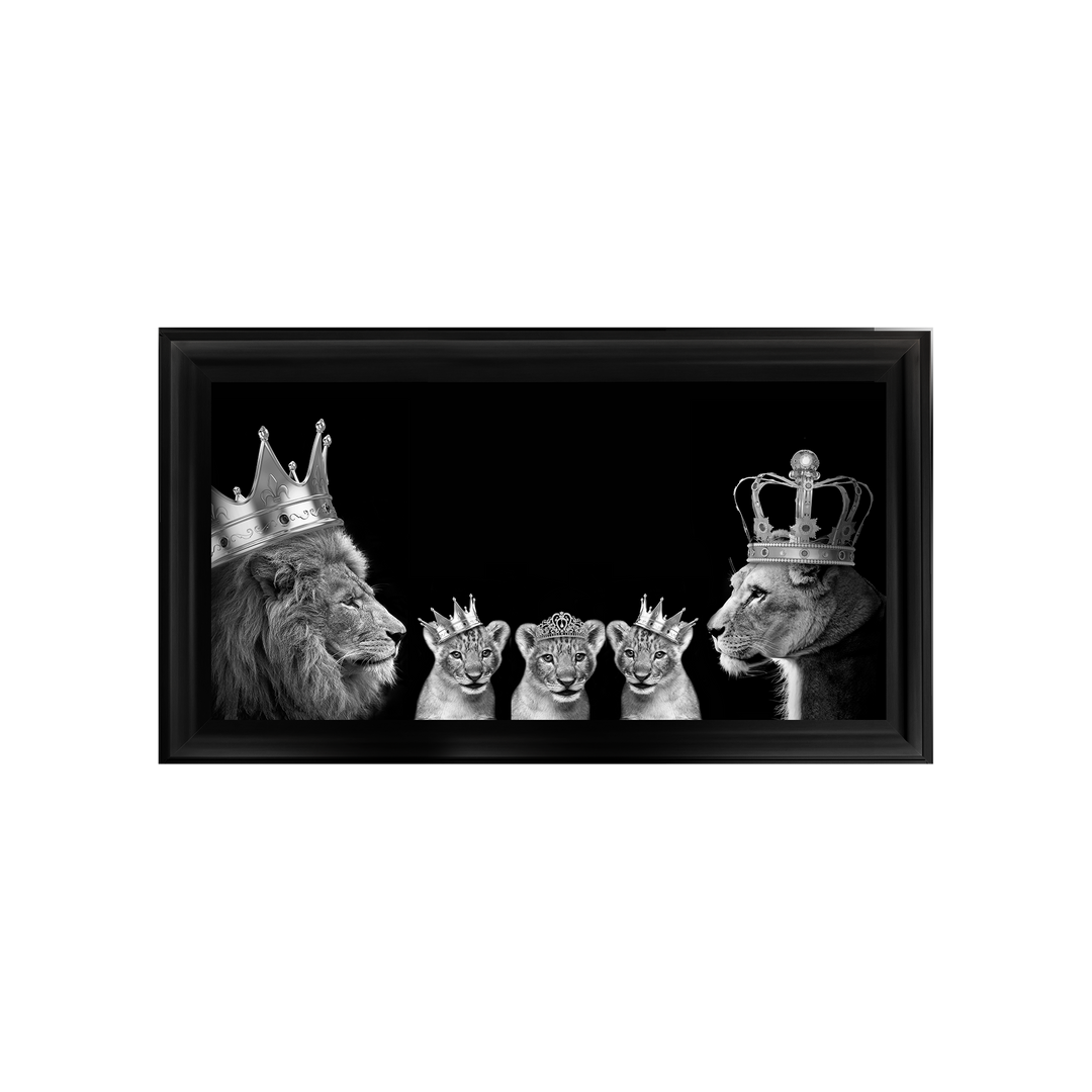 Lion family of 5 (Silver Crowns)